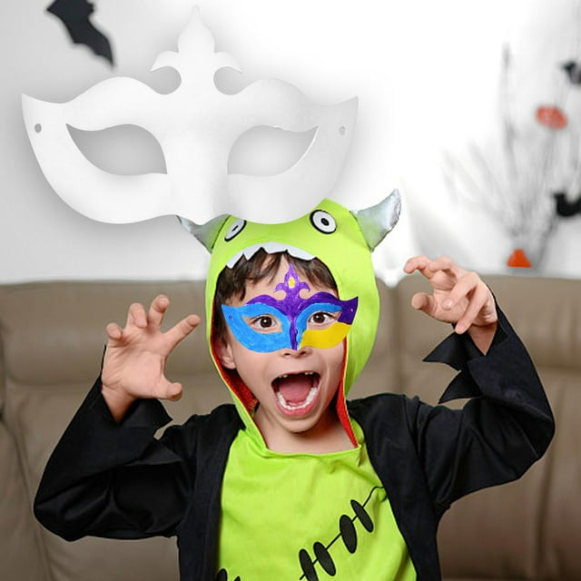 DIY Masquerade Kids Craft Art Patinting Toys Sin pintar Favores de fiesta ajustables , 20,5 cm x 13 cm 205 cm x 13 cm BLESIY Cubierta de la mascarada