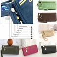 thumbnail image 3 of Women Wallets Vintage Large Capacity Long Leather Clutch Zipper Purses Card Holder Handbags, 3 of 6