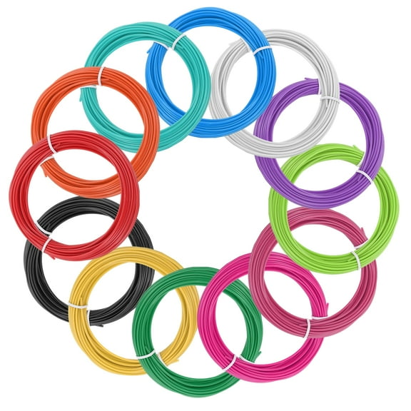 Uxcell 12 Pcs 3D Pen Filament, 1.75mm Dia 33ft Length PLA 3D Printing Pen Filament Refills for 1.75mm 3D Printing Pen, 12 Colors