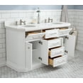 thumbnail image 4 of Pemberly Row 60" Wood Double Bathroom Vanity in White/Nickel, 4 of 7
