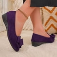 thumbnail image 7 of Miluxas Low Heels Ballet Flats for Women Bow Comfortable Pumps Cute Closed Round Toe Casual Holiday Wedding Party office Work Slip on Shoes Purple 5.5(36), 7 of 7