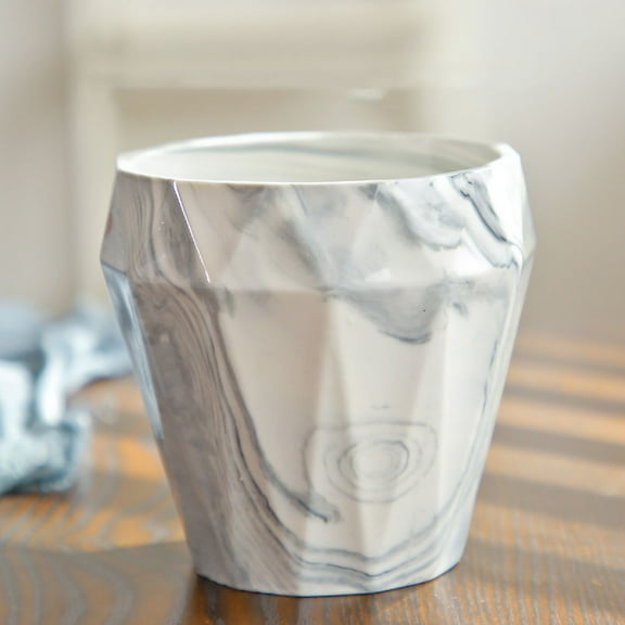 FRCOLOR 1PC Marbled Flower Pot Ceramic Plant Holder Succulent Planter Artistic Bonsai Pot for Home Office