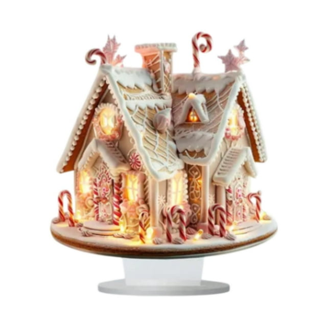 Estatua de casa de dulces de Navidad, adorno de decoración navideña, diseño retro, figuras de mesa para fiestas y festivales