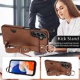 thumbnail image 2 of Allytech Wallet Case for Samsung Galaxy A14 5G, [Card Slot] [Ring Buckle] [Adjustable Wristband with Snap Buckles] Premium PU Leather Kickstand Shockproof Case Cover for Women Men - Brown, 2 of 10
