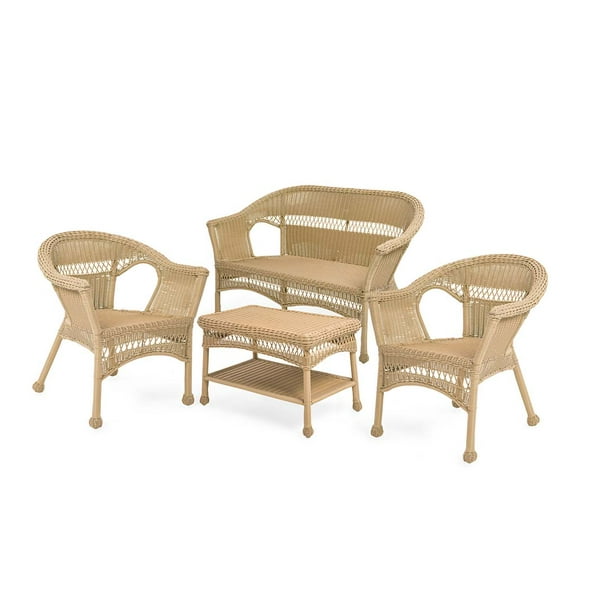 Easy Care Outdoor Wicker Love Seat Chairs And Coffee Table Set Natural Com Easy Care Outdoor Wicker Love Seat, How To Care For Outdoor Wicker Furniture