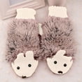 thumbnail image 4 of XZNGL Cartoon Hedgehog Wool Double Layer Thermal Insulation with Finger Weave Gloves, 4 of 9