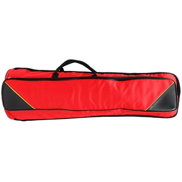 WRISTBIQUE Red Waterproof Oxford Cloth Trombone Bag Durable Storage Case with Front Pocket for Accessories