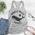 thumbnail image 2 of Whale Hello There Tank Top, Ladies Racerback Tank Top, Whale Tank, Animal Pun Tank, Silver Gray, X-Large, 2 of 3