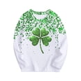 thumbnail image 1 of Chandail de la Saint-Patrick pour Enfants, Haut à Manches Longues et Col Rond avec Imprimé Vert de Vacances, Mélange Doux de Polyester et Spandex, Style Col Rond, Chemise Légère pour Superposer, Lavable en Machine, 1 of 3