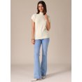 thumbnail image 3 of DARING DIVA Women's Mock Neck Casual Cap Sleeve Knit Tank Tops S Beige, 3 of 6