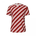 thumbnail image 5 of Red Line T-Shirt Men Christmas Candy Cane Stripes Casual Gym T Shirts Fast Dry Summer Hara, 5 of 5