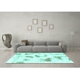 thumbnail image 3 of Ahgly Company Indoor Rectangle Abstract Turquoise Blue Modern Area Rugs, 7' x 10', 3 of 4