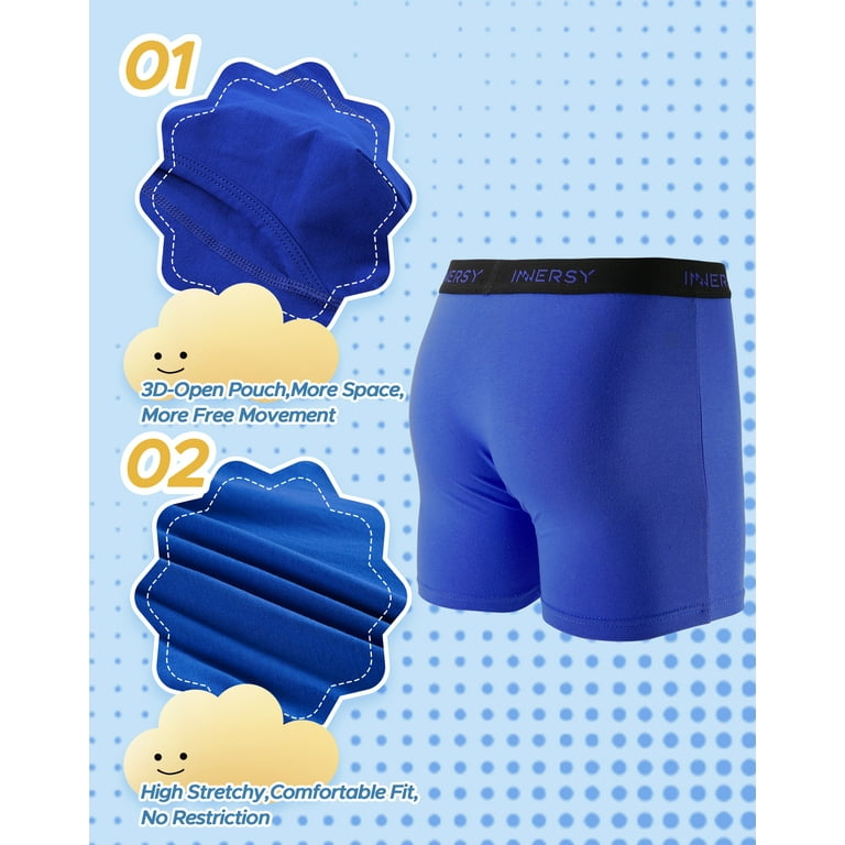 INNERSY Boxer Garçon Coton Doux Lot De 5 - Sous-Vêtements Caleçons Grands Garçons 6 à 18 Ans
