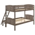 thumbnail image 4 of Maklaine 80" x 57" Twin over Full Wood Bunk Bed in Brown Finish, 4 of 9
