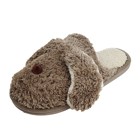 

Youmylove Women Slippers Fashion Solid Color Cartoon Dog Plush Warm Home Casual Flat Slippers Comfort Cozy Leisure Daily Walking