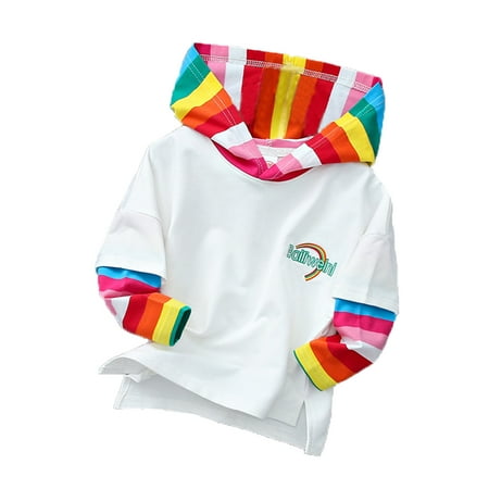 

Sweatshirts For Teen Girls Hooded Long Sleeve Embroidered Rainbow Fashion Out Wear Base Comfort And Warm Hoodies