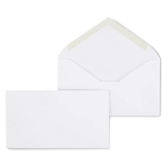 #6 Business Envelopes with V-Flap, 500 Pack - White Gummed Envelopes 6.5 x 3.625 Inch - Standard Size #6 3/4 Mailing Envelopes for Office, Business & Home Use