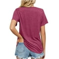 thumbnail image 5 of yillto Womens V Neck Shirts Basic Short Sleeve Loose Solid Color Summer Soft Comfy Casual Tshirts, 5 of 7