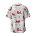 thumbnail image 5 of Uemuo Trains Pattern Cotton Linen Short Sleeve Shirts,Casual Lightweight Button Down Shirts,Vacation Beach Summer Tops-4X-Large, 5 of 7