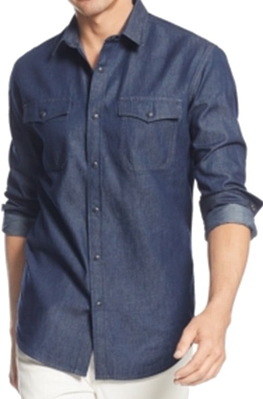 big and tall blue jean shirt