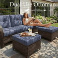 thumbnail image 6 of LayinSun 6 Pieces Patio Outdoor Conversation Set, Wicker Furniture Set with Swivel Chairs and Ottomans 7-Seat, 6 of 8