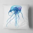 thumbnail image 2 of Designart Light Blue Jellyfish Watercolor - Animal Throw Pillow - 16x16, 2 of 5