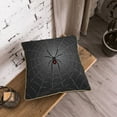 thumbnail image 5 of KLL Black Spider On Web Decorative Throw Pillow Covers Velvet Soft for Couch Sofa Bedroom Living Room Outdoor (No pillow core)- 18"x18", 5 of 5