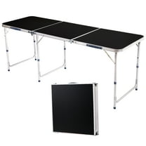 6ft Aluminum Alloy Folding Table black