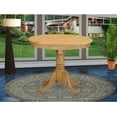 thumbnail image 2 of East West Furniture ANT-OAK-T Antique Modern Kitchen Table - a Round Dining Table Top with Pedestal Base, 36x36 Inch, Oak, 2 of 3
