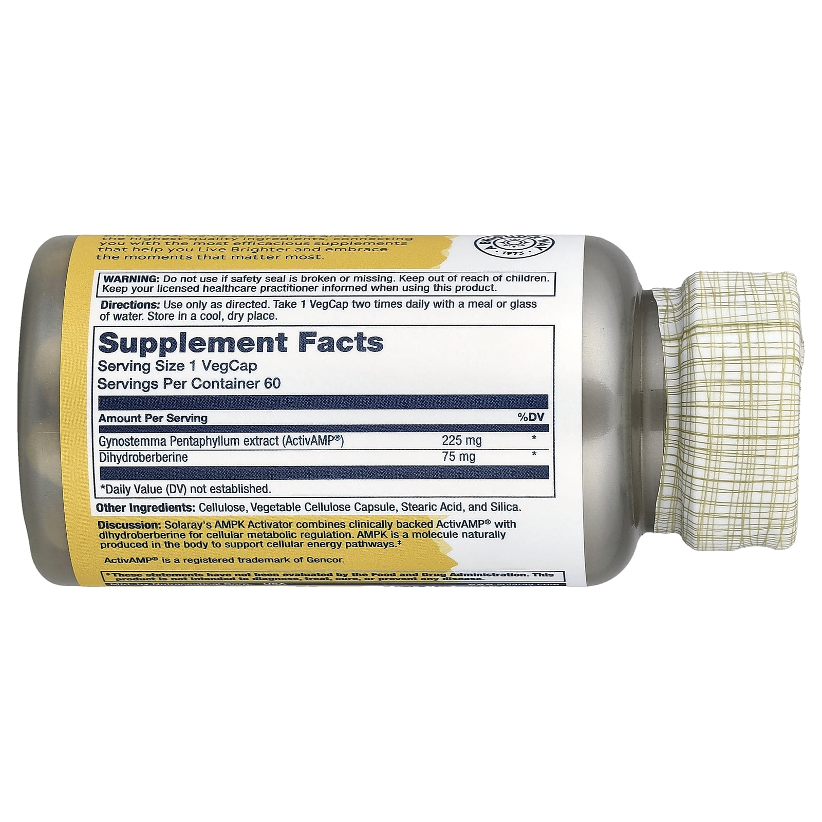 Solaray AMPK Activator With Dihydroberberine, 60 VegCaps