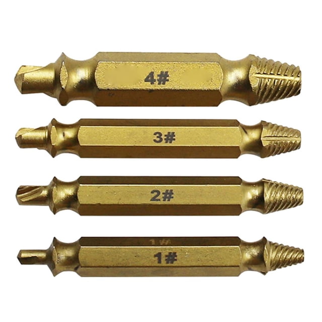 4x Extractor De Tornillos Con Extractor De Pernos Brocas De Extracción Fácil Perno Prisionero dorado DYNWAVEMX Removedor de pernos rotos