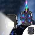 thumbnail image 1 of Electronic Rechargeable Lighter, Lighter, Transparent Double Lighter LED Power Display Type-C Rechargeable Lighter Outdoor Windproof, 1 of 9