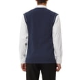 thumbnail image 3 of Unique Bargains Men's Classic Knitted Sleeveless V-Neck Pullover Sweater Vest S Navy Blue, 3 of 6
