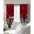 thumbnail image 3 of Red Christmas Blackout Curtains 45 Inches Long for Bedroom, Snowman Snowflake Xmas Tree Thermal Insulated Room Darkening Black Out Window Curtain Panels Grommet Drapes for Living Room, 3 of 8