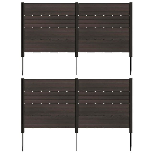 Costway 2 PCS 48" L x 46" H Air Conditioner Fence Outdoor Privacy Fence Screen Brown
