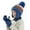 Blue, variant on AWZXDE Children Fashion Kids Hat Gloves With Hairball Colored Shaped Knitted Woolen Hat For Boys And Girls Warm Ear Protection Khaki