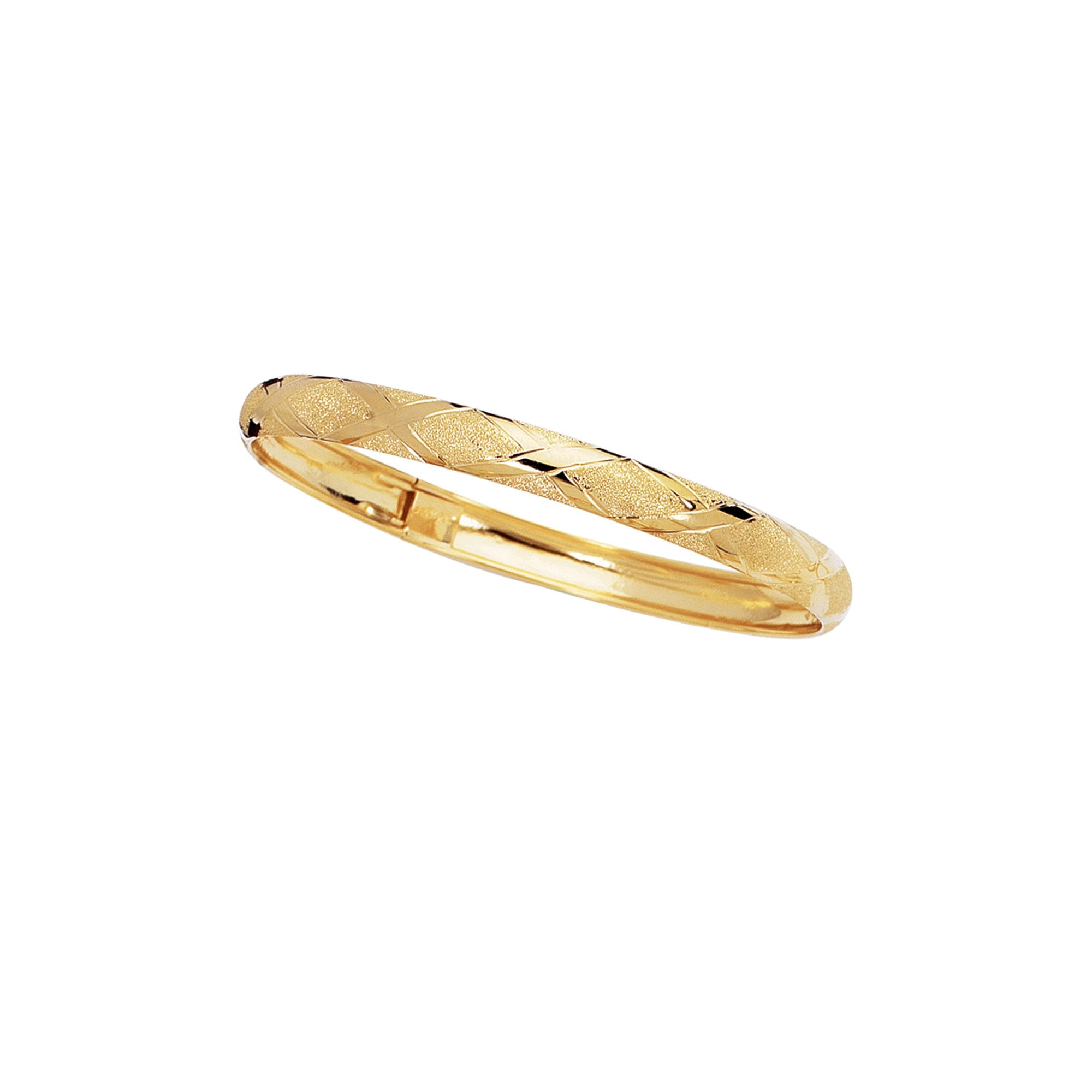 14k Yellow Gold Shiny Domed Bangle Hinged Bracelet  5mm 3/16"  4.8 grams 7 Inch 
