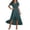 Green, variant on Ltctricy Maxi Dresses for Women Casual Short Sleeve Cross V Neck Pleated Wrap Waist High Split A-Line Dress Long Summer Dresses