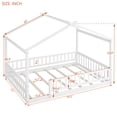 thumbnail image 5 of Tamaño completo cama de madera casa cama marco con cerca, para niños, adolescentes, niñas, niños, 5 of 5