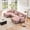 Pink, variant on AOOWOW 94.4" Deep Seat Modular Sofa Set, Chenille Fabric Modern Sectional Love Seat Couches for Living Room, Plush Cloud 2 Seater Comfy Loveseat for Apartment or Bedroom, Gray