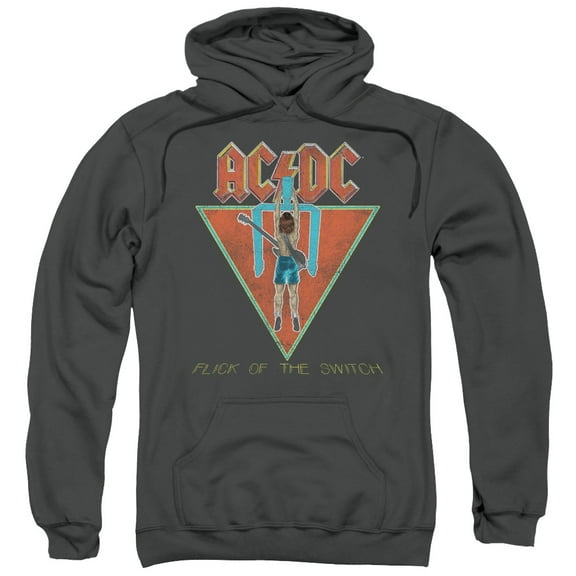 Hoodie: AC/DC- Flick Of The Switch Applique Pullover Hoodie Size M