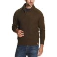 thumbnail image 1 of Weatherproof Vintage Mens Ribbed Toggle Shawl-Collar Sweater (Military Olive, S), 1 of 4