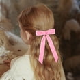 thumbnail image 6 of Pink Velvet Hair Bows 2 Sizes Long and Basic Hair Bow Set for Toddler Girls Long Ponytail Knot Bows Alligator Clip Hair Accessories for Little Girls,3PCS, 6 of 6