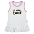 thumbnail image 2 of iDzn Little Cutie Orange Pattern Dresses For Baby, Newborn Babies Skirts, Infant Princess Dress, 0-24M Kids Graphic Clothes (White Sleeveless Dresses, 0-6 Months), 2 of 4