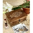 thumbnail image 2 of Great Birthday Gift Ideas Handmade Decorative Wooden Jewelry Box With Lock & Key Jewelry Organizer Keepsake Box Treasure Chest Trinket Holder Lock Box Watch Box 8 x 6 Inches Gift Ideas, 2 of 6