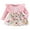 Pink, variant on Michellecmm Girl Skirt Set Ruffled Ribbed Tops Flower Print Bow Short Skirt Outfit