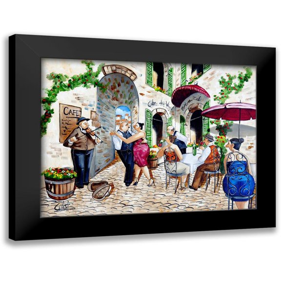 West, Ronald 14x12 Black Modern Framed Museum Art Print Titled - Corner Cafe at Cafe da Vinci I