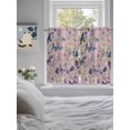 thumbnail image 3 of Pink Flowers Living Room Curtains 2 Panel, Spring Floral Purple Butterflies Farmhouse Cafe Window Treatment, Farmhouse Bedroom Bathroom Kitchen Curtains Drapes 104"x54", 3 of 6
