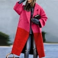 thumbnail image 4 of YOTMKGDO Winter Coats for Women, 2024 European and American Autumn Women'S Long Sleeved Lapel Coat Printed Woolen Long Coat, Tweed Blazer Jackets for Women Red XXL, 4 of 4