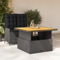 thumbnail image 1 of vidaXL 2 Piece Garden Dining Set with Cushions Black Poly Rattan, 1 of 5